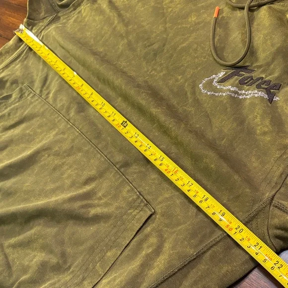 Men Nike Force Olive tiedye classic pull tie long sleeve basketball theme Hoodie - Picture 9 of 10